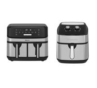 Emtronics 9L Air Fryer Set in Silver - Single Analogue & Digital Double Drawer