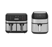 Emtronics 9L Digital Air Fryer Set in Silver - Single & Double Drawer