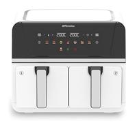 EMtronics 9L Dual Zone Air Fryer 2400W Family Size, 8 Preset Cooking Mode, Match Cook & Smart Finish Functions, 9 Litre - White