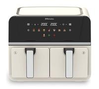EMtronics 9L Dual Zone Air Fryer 2400W Family Size, 8 Preset Cooking Mode, Match Cook & Smart Finish Functions, 9 Litre - Cream
