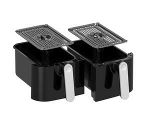 EMtronics Accessories RLDR91BK 9L Double Basket Air Fryer Replacement Drawer Set (1 and 2) with 2 Crisper Racks for EMAFDD9L / EMDAF9LD in Black