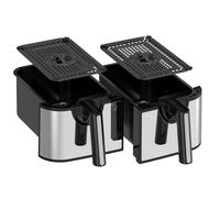 EMtronics Accessories RLDR91SL 9L Double Basket Air Fryer Replacement Drawer Set (1 and 2) with 2 Crisper Racks for EMAFDD9LSL / EMDAF9LD+ in Stainless Steel