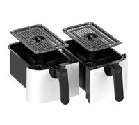 EMtronics Accessories RLDR91WH 9L Double Basket Air Fryer Replacement Drawer Set (1 and 2) with 2 Crisper Racks for EMAFDD9LWH in White