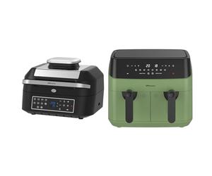 Emtronics Air Fryer Kitchen Set Dual Drawer Sage Green 9L & 6.3L Grill
