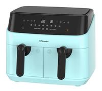EMtronics Double Basket Air Fryer 9 Litre with 99 Minute Timer - Aqua