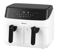 EMtronics Double Basket Air Fryer 9 Litre with 99 Minute Timer - White