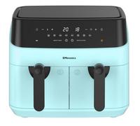 Emtronics Double Basket Air Fryer Large Digital 9 Litre Dual With Timer - Aqua