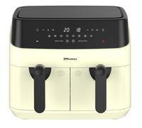 Emtronics Double Basket Air Fryer Large Digital 9 Litre Dual With Timer - Cream