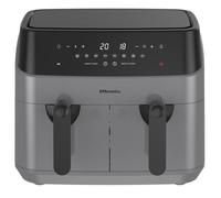 Emtronics Double Basket Air Fryer Large Digital 9 Litre Dual With Timer - Grey