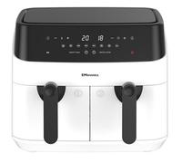 Emtronics Double Basket Air Fryer Large Digital 9 Litre Dual With Timer - White