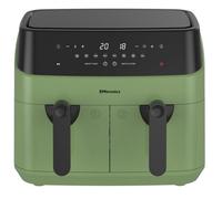 Emtronics Double Basket Air Fryer Large Digital 9 Litre With Timer - Sage Green