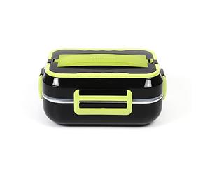 EMtronics Electric Heated Lunch Box 1.5L 12V or 220v for Home or Travelling Car/Lorry Use with Spoon and Fork - Green