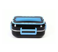 EMtronics Electric Heated Lunch Box 1.5L 12V or 220v for Home or Travelling Car/Lorry Use with Spoon and Fork - Blue