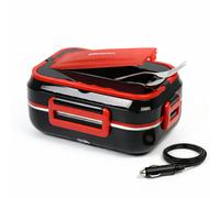EMtronics Electric Heated Lunch Box 1.5L 12V or 220v for Home or Travelling Car/Lorry Use with Spoon and Fork - Red