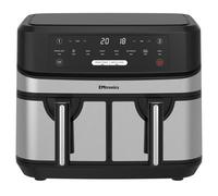 Emtronics EMAFDD9LSL Double Basket Air Fryer 9 Litre - Stainless Steel, Silver