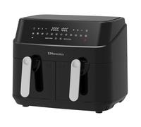 EMtronics EMDAF9LD Digital 9L Double Basket Large Air Fryer with Timer - Black