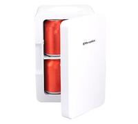 EMtronics EMMF6LWH Compact Mini Cooler Fridge 6 Litre, 8 Can Portable AC+DC Power For Bedrooms, Cars, Offices; Skincare, Makeup, Cosmetics, Food (White)