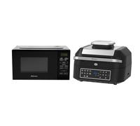 Emtronics Kitchen Set 6.3L Air Fryer Health Grill & 20L Microwave Grill Black