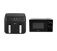 Emtronics Kitchen Set Dual Drawer 9L Air Fryer & 20L 700W Microwave - Black