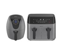 Emtronics Kitchen Set - Dual Drawer 9L & Manual Single 4.5L Air Fryer - Grey