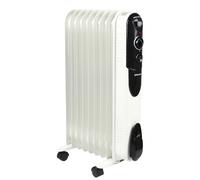 EMtronics EMOFR7WH 1500W/1.5KW 7 Fin Portable Electric Oil Filled Heater Radiator with Adjustable Thermostat and 3 Heat Settings for 15 sqm Room - White
