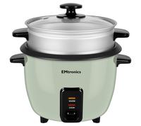 Emtronics 1L Rice Cooker, Non-Stick Pot & Vegetable Steamer Tray - Sage Green