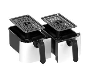 EMtronics RLDR91 9L Dual Air Fryer Drawer Set with Crisper Racks - White