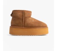 Emu Australia Stinger Micro Flatform Womens Sheepskin Boot Chestnut - Brown - Size UK 6