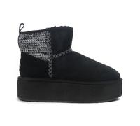Emu Australia Women's Stinger Knit Flatform Black Platform Booties W13143.BLA...