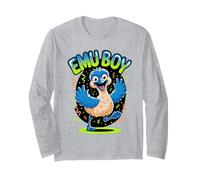Emu Boy Mens Funny Cartoon Aussie Outback Bird Australia Long Sleeve T-Shirt