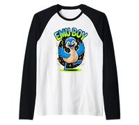 Emu Boy Mens Funny Cartoon Aussie Outback Bird Australia Raglan Baseball Tee