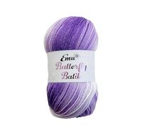 Emu Butterfly Batik DK Acrylic Yarn 100g Ball 360m, Violet Emperor - 002