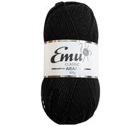 Emu Classic Aran Acrylic Yarn 100g Ball 210m, Black - 123