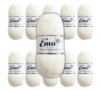 Emu Classic Aran Acrylic Yarn 100g Balls 210m, Pack of 10, Cream - 102