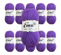 Emu Classic Aran Acrylic Yarn 100g Balls 210m, Pack of 10, Thistle - 133