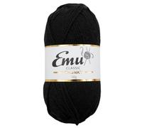 Emu Classic Chunky Acrylic Yarn 100g Ball 164m, Black - 123