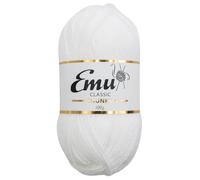 Emu Classic Chunky Acrylic Yarn 100g Ball 164m, White - 101