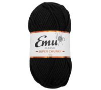 Emu Classic Super Chunky Acrylic Yarn 100g Ball 107m, Black - 123