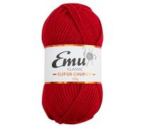 Emu Classic Super Chunky Acrylic Yarn 100g Ball 107m, Scarlet - 184