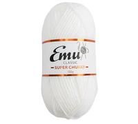 Emu Classic Super Chunky Acrylic Yarn 100g Ball 107m, White - 101