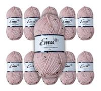 Emu Classic Tweed Chunky Acrylic Blend Yarn 100g Balls 150m, Pack of 10, Blossom - 005