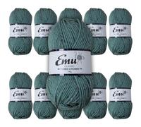 Emu Classic Tweed Chunky Acrylic Blend Yarn 100g Balls 150m, Pack of 10, Moss - 007