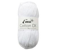 Emu Cotton DK Premium Yarn 100g Ball 208m, White - 001