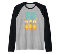 Emu Crew Funny Cartoon Aussie Outback Bird Birthday Party Raglan Baseball Tee