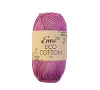 Emu Eco Cotton DK Recycled Yarn 100g Ball 300m, Plum - 008