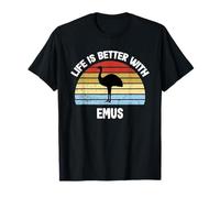 Emu T-Shirt with German Text "Das Leben ist besser mit Emus" [ T-Shirt