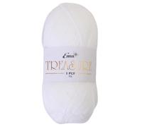 Emu Treasure 3 Ply Super Soft Nylon Blend Yarn 50g Ball 301m, White - 500