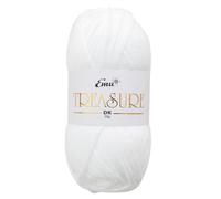 Emu Treasure DK Super Soft Nylon Blend Yarn 50g Ball 163m, White - 500