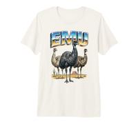 Emu Vintage 70s 90s Retro Emu Birds Animal Lover Emu Premium T-Shirt