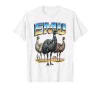 Emu Vintage 70s 90s Retro Emu Birds Animal Lover Emu T-Shirt